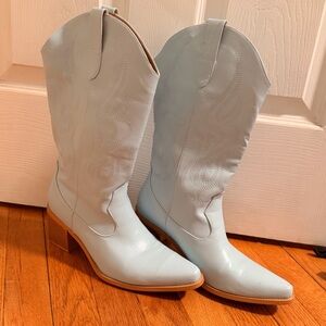 Baby Blue SHEIN Cowgirl Boots